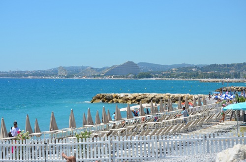 A private beach in Cagnes sur Mer