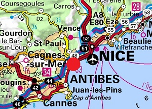 Cagnes sur Mer map