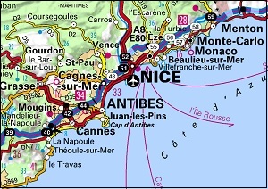 Mappa di Côte d'Azur