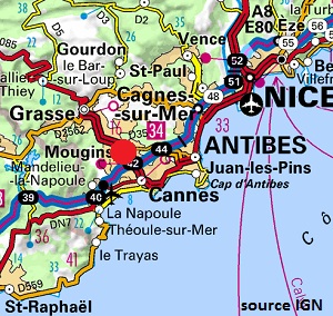 Map of Mougins France - Cote d'Azur