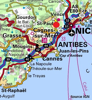 St Paul de Vence map