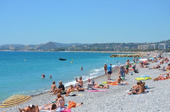 Le spiagge a Cros de Cagnes Francia